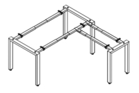 Rohová stolová konstrukce Academic AD139-02 s nastavitelnou délkou nosníků